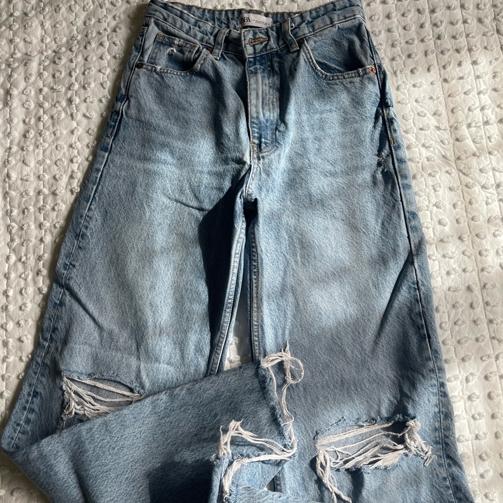 zara high rise wide leg jean